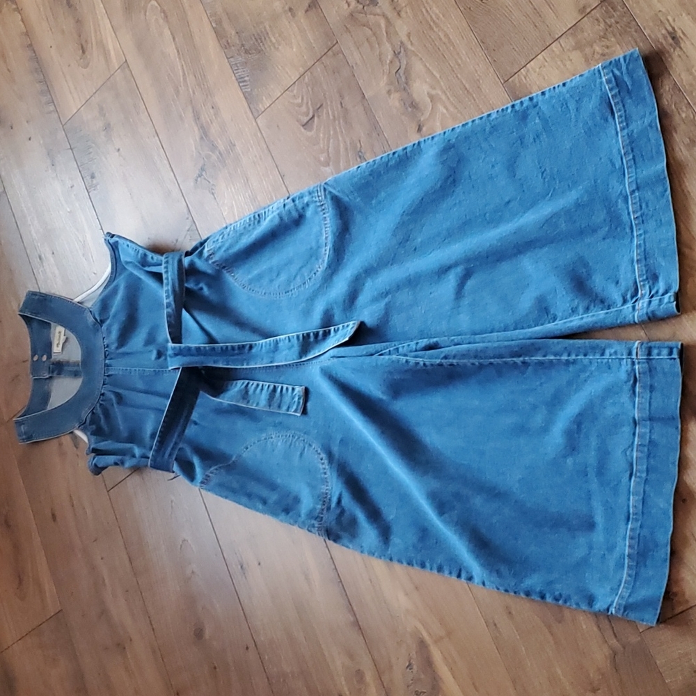 Madewell Denim Halter Wide-Leg Jumpsuit